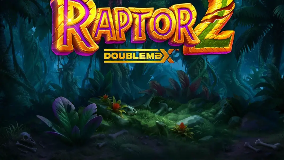 Raptor 2 DoubleMax slot game screen featuring prehistoric jungle theme