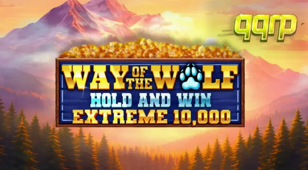 Pemandangan atmosferik hutan malam hari dalam slot Way of the Wolf